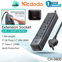 HOT SALE Mcdodo CH-060 30W GaN Extension Power Socket Extension Socket UK Plug 1.5M Mcdodo Extension