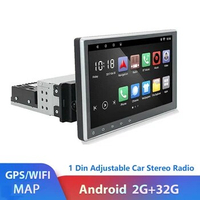 1080P Android 10.0 Touch Screen Car Stereo Radio 1din Adjustable Tesla Style 10.1" Quad- Core RAM 2GB ROM 32GB GPS Wifi