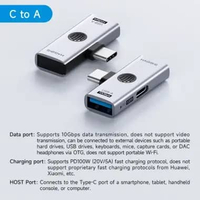 Converter HAGIBIS Splitter OTG Type-C With PD Fast Charging Charge Type-C USB 3.2 Female To Type-C M