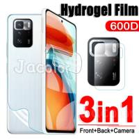 3IN1 Hydrogel Film For Xiaomi Poco X3 GT NFC Pro Phone Water Gel Screen Protector X 3 3Pro 3GT 3NFC X3GT X3Pro Lens Glass 600D