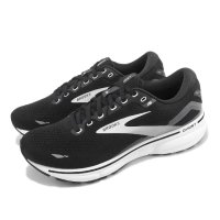 【BROOKS】慢跑鞋 Ghost 15 2E 寬楦 男鞋 黑 白 高足弓 緩震 路跑 馬拉松 運動鞋 魔鬼系列(1103932E012)