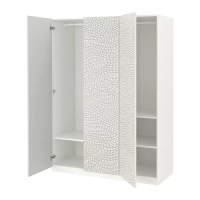 PAX/MISTUDDEN 衣櫃/衣櫥組合, 白色/灰色 具圖案, 150x60x201 公分