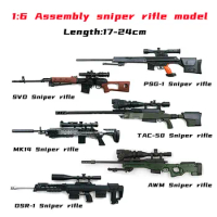 6 Styles 1/6 Sniper Rifle Model Toy Soldier Arms Military Assembly Gun Model AWM MK14 Assault Rifle Toys