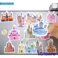 20/40Pieces Cute Cartoon Style Princess Castles Stickers for Girls Decorate Scrapbook Luggage Car Bike Phone Laptop Sticker Toys