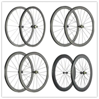 SUPERTEAM Carbon 700C Clincher Wheelset Road Bike Wheel 30/40/45/55 U Shape