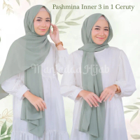 Pashmina Instan New NORMAL Ceruty/Pashmina 3 in 1 Instan Inner CerutyBabydoll