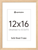 upsimples 8x10 Picture Frame Natural Solid Wooden Picture Frames Display 5x7 with Mat or 8 x 10 With