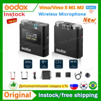 Godox Virso S/ S M1 M2 2.4GHz Wireless Lavalier Omnidirectional Microphone Receiver For Sony Camera Vlog Phone DSLR Interview