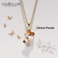 AURA ALLURE - Crystal Pendant, Citrine Florale, Liontin Kristal, Crystal necklace, Citrine crystal,