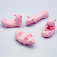 Stress Relief Kawai Pink Pig Figurines Miniature Pet Antistress Squishy Toys Animals Anxiety Funny Party Favors Kids Games