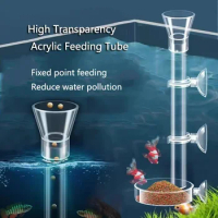 Acrylic Aquarium Feeder Tube Dish Transparent Fish Tank Shrimp Snail Shrimp Food Feeder Bowl Aquarium Feeding Set Accessories
