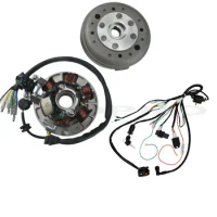 6 Coil 12V AC Ignition Magneto Stator Flywheel kit Wiring Harness Lifan 140cc 150cc Dirt Pit Bike SSR YX