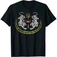 COD ใหม่ Muay Thai Twin Tigers Tattoo Kickboxing Gym Training เสื้อยืด Oversize ผ้าCotton Men's T-S
