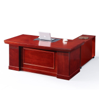 MUNA家居   5620型紅棕色6.6尺辦公桌組(含側櫃，活動櫃) 200X218X77cm
