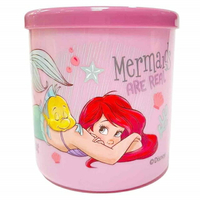 小禮堂 迪士尼 小美人魚 單耳塑膠杯附蓋 400ml (粉趴姿款)