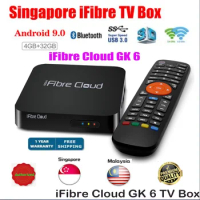 Genuine]Singapore TV Box 2022 Starhub iFibre Cloud GK6 4G32G Amlogic BT5 Dual WiFi6 Voice Control update from i9plus PK Evpad10S