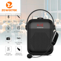Zoweetek 25W Wireless Voice Amplifier with Microphone Bluetooth Speaker for Teachers Tour Guides