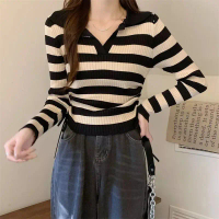 Belleza Outlet baju outfit cewek baju atasan wanita baju Rajut Kaos Telly Salur Tali knite