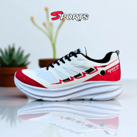 Sepatu Lari Running olahraga gym senam jogging voli training Pria Wanita unisex | PUTIH MERAH