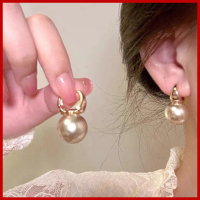 ANTING HOOP RINGS PEARL KOREA STEEL model korea simple elegant steel Anting Mutiara Besar Retro Kore