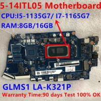LA-K321P Motherboard.For lenovo ideapad 5-14itl05 Laptop Motherboard.With CPU I5-1135G7/I7-1165G7.RAM 8G/16G 100% Test Work