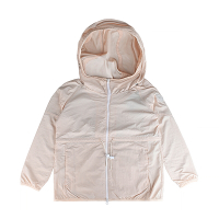 CANADA GOOSE Lundell北極圈地形圓標LOGO白色刺繡設計再生尼龍防風外套(女款/亞麻)