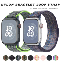 Nylon Loop Sport Strap for Apple Watch Band 49mm 45mm 44mm 42mm Bracelet for iWatch 9 8 7 6 5 SE Ultra 2 Watchband