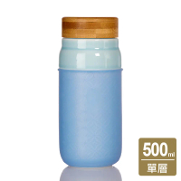 乾唐軒活瓷 | 大道至簡隨身杯 / 大 / 單層 / 仿木紋蓋 / 5色 500ml-淺水藍