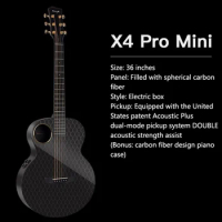 Carbon Braze Enya X4 Pro Mini Original Guitar 6-inch Acoustic Plus Dual Mode Pickup System Guitar With Carbon Braze Violin Box
