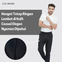 Zalmore Basic Men Jogger Pants Premium LUMA Cotton - Celana Jogger Pria Lembut Tebal Nyaman M Black