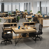 免運 辦公桌 辦公桌椅組合 簡約現代工位2/4四人位辦公室家具電腦辦工職員桌子-快速出貨