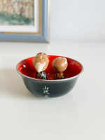 日本昭和 鄉土玩具 民蕓品 碗中木偶木芥子老者置物擺飾