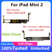 A1489 A1490 A1491 For iPad Mini 2 Mainboard IOS System Unlocked Motherboard 16G 32G 64G Logic Board Clean iCloud Full Chips