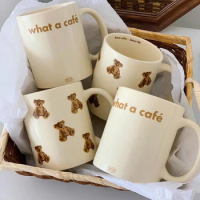 450ml Cute Bear Mug Ceramic Cup Fun And Novel Gift For Ladies And Girls Coffee Cup Drinking Mug Water Cup