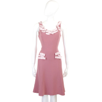 MOSCHINO 粉紅色立體蝴蝶結裝飾背心洋裝