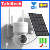 Wifi Solar PTZ Camera 4MP Wireless Solar CCTV Security Camera Outdoor WiFi Battery Rechargeable PTZ IP Camera With Solar Panel