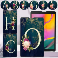 Tablet Case for Samsung Galaxy Tab A7 Lite 8.7/Tab A7 10.4/A A6 10.1/Tab A 8.0/10.1/10.5 Inch Flower Letter Print Back Shell