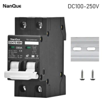 DC100V 150V 200V 250V Circuit Breaker Low Voltage AC DC MCB 2P C Curve 16A 20A 25A 32A 40A 50A 63A Solar Panel Battery Protector