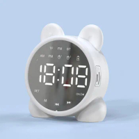New Bluetooth speaker clock display mirror speaker mini TF card gift alarm clock card speaker