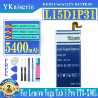 YKaiserin 5400mAh L15D1P31 Battery For Lenovo Yoga Tab 3 Pro Tab3 Pro 3Pro YT3-X90L YT3-X90F YT3-X90X X90 Batteria + Tools