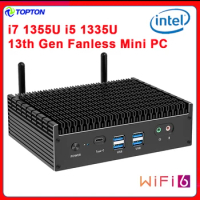 Topton 13th Gen Mini PC Intel i7 1355U i5 1335U 2.5G LAN PCIE4.0 DDR4 Tunderbolt 4 eGPU Fanless Gaming PC Desktop Computer WiFi6