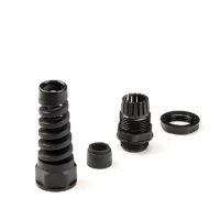 Cable Gland Electrical Nylon Joint PG21 Thread Plastic Black Electrical Accessories Seal Flex spiral strain relief protector