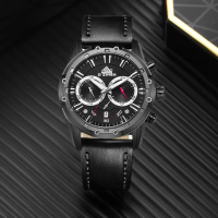 Jam Tangan Pria Dziner 9045 Chronograph Aktif Water Resistant 3 ATM Kulit Watches