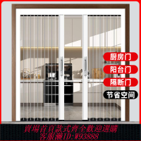 {可刷卡 打統編}透明亞克力水晶板折疊門推拉門隱形鋁合金廚房門客廳空調隔斷移門