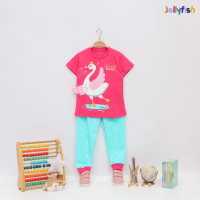 Setelan Kaos Lengan Pendek & Celana Panjang Anak Perempuan Jellyfish Domestic Animals - Sweet Prince