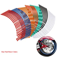 1Pair Wholesale 17"18"16 Strips Motorcycle Car Wheel Tire Stickers Reflective Rim Tape Auto Bicycle Accessories