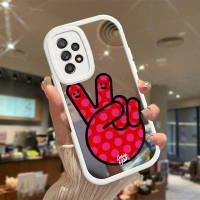 เคสSamsung A52 5G A52S 5G เคสหลังลายป้ายสันติภาพ พื้นผิวกระจก เคสป้องกันกล้องกันกระแทก