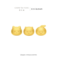 周大福 chiikawa聯名 吉伊卡哇 小八貓 兔兔 黃金串珠吊墜配繩(多款可選)