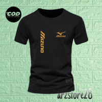 Áo thun miễn phí Mizuno Kirka Gold Text, mẫu mới, dáng ngắn, bản phân phối (distro), unisex (nam/nữ)