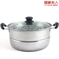 At home 26cm stainless steel single tier steamer cooker pot general cooking pots and pans